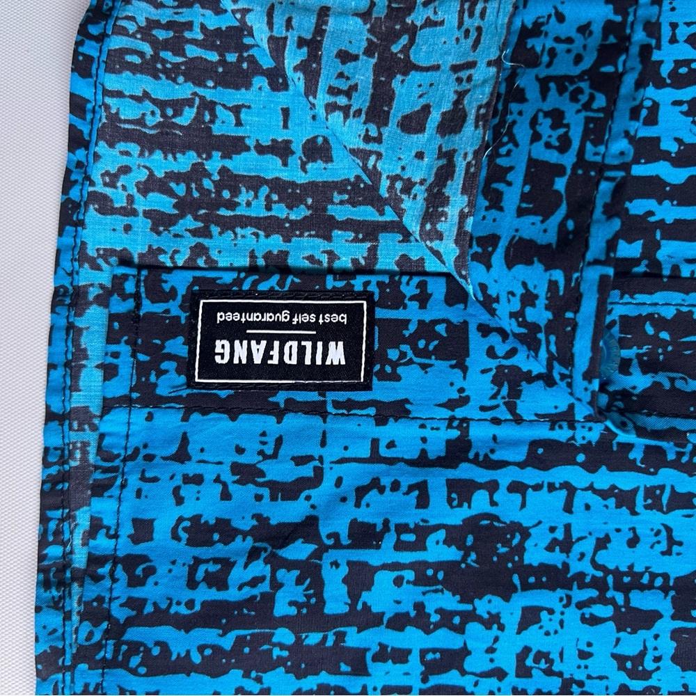 Wildfang The Essential Button Up Shirt Short Sleeves Weaves Blue XS - Picture 8 of 9